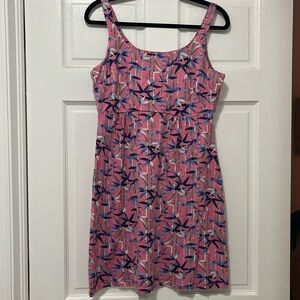 Tommy Bahama Mini Dress Pink Bamboo Forest Floral Pullover‎ Sleeveless Sz M